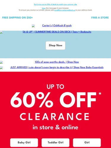 Carter's OshKosh Sale Announcement