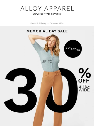 Alloy Apparel Sale Announcement