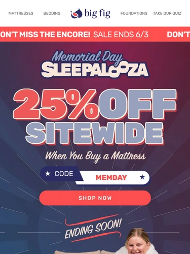 Big Fig Mattress Sale Announcement