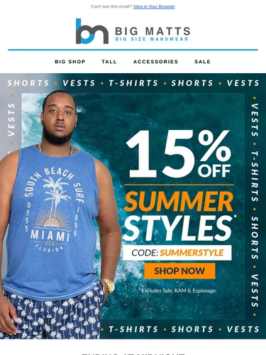 Big Matt's Menswear Sale Announcement