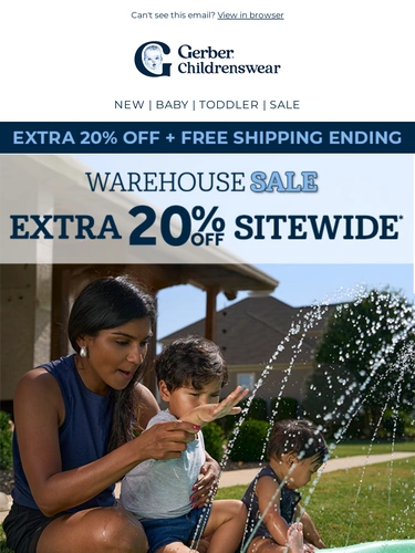 Gerber Childrenswear Sale Announcement