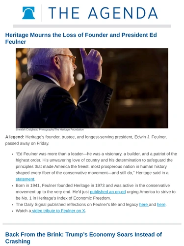 Heritage Foundation Newsletter