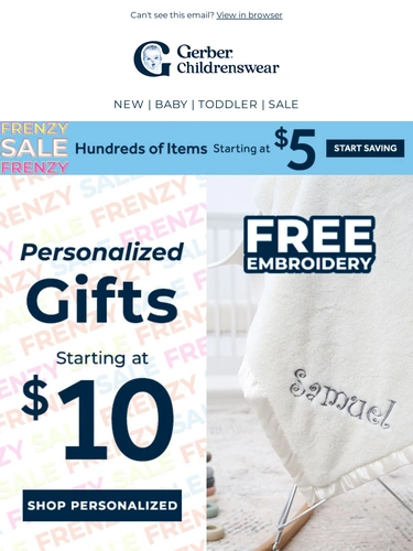 Gerber Childrenswear Sale Announcement