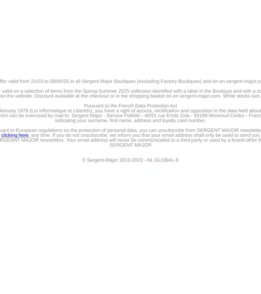 Sergent Major Sale Announcement