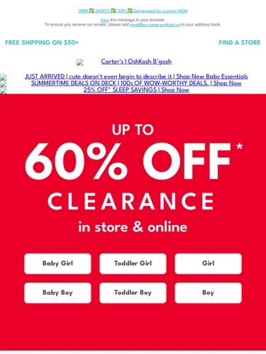 Carter's OshKosh Sale Announcement