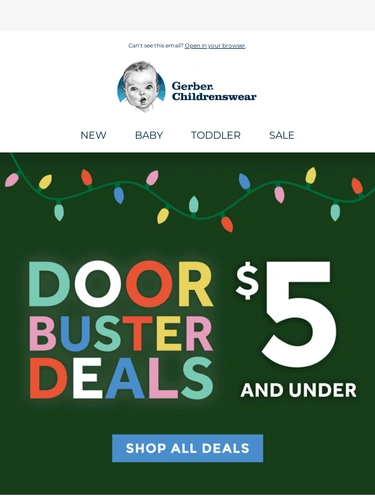 Gerber Childrenswear Sale Announcement