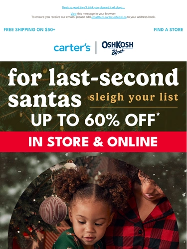 Carter's OshKosh Sale Announcement