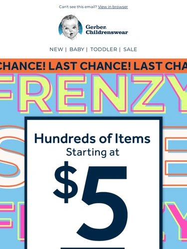 Gerber Childrenswear Sale Announcement