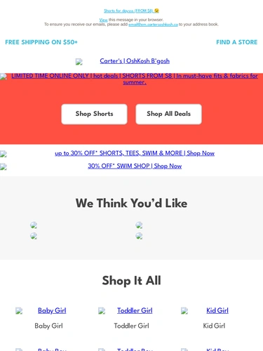 Carter's OshKosh Sale Announcement