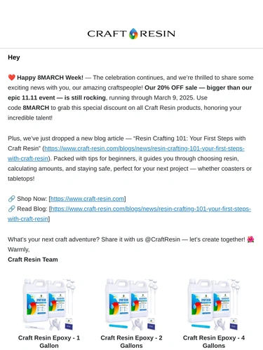 Craft Resin Sale Announcement