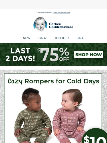 Gerber Childrenswear Sale Announcement
