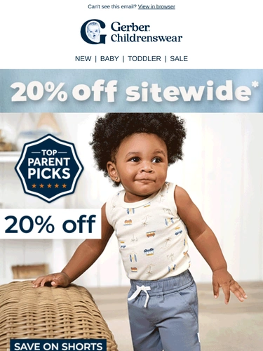 Gerber Childrenswear Sale Announcement
