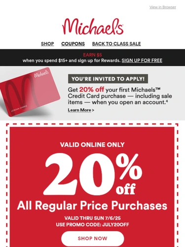 Michaels Sale Announcement