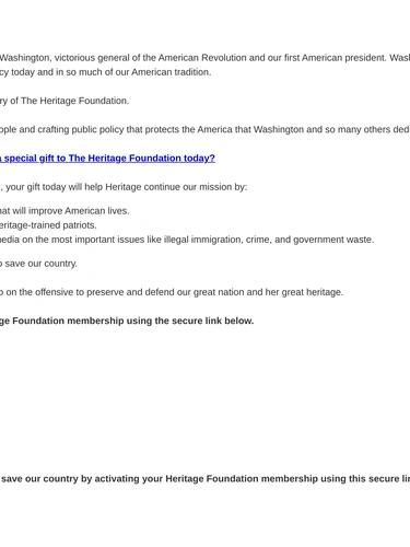 Heritage Foundation Newsletter