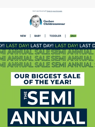 Gerber Childrenswear Sale Announcement