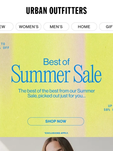Urban Outfitters Sale Announcement