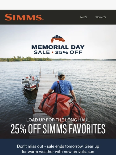 Simms Fishing Sale Announcement