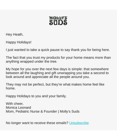 Molly's Suds Holiday Campaign