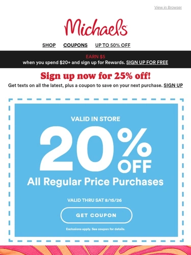 Michaels Sale Announcement
