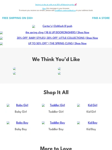 Carter's OshKosh Sale Announcement