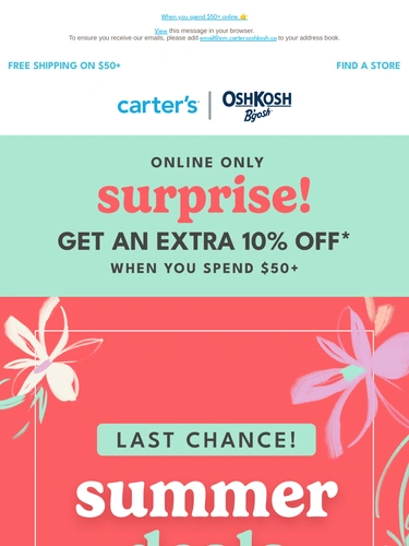 Carter's OshKosh Sale Announcement