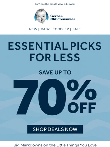 Gerber Childrenswear Sale Announcement