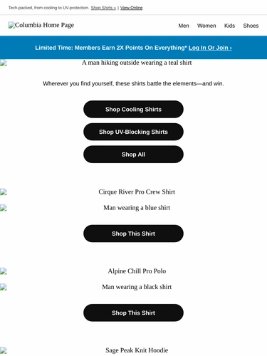 Columbia Sportswear Sale Announcement