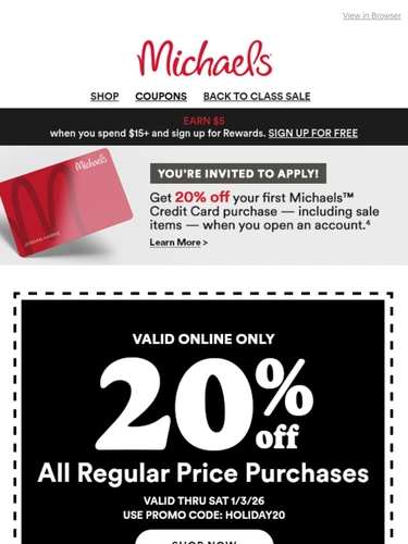 Michaels Sale Announcement