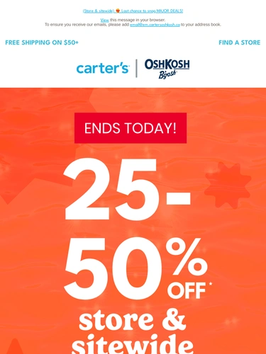 Carter's OshKosh Sale Announcement