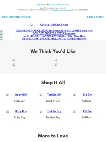 Carter's OshKosh Sale Announcement