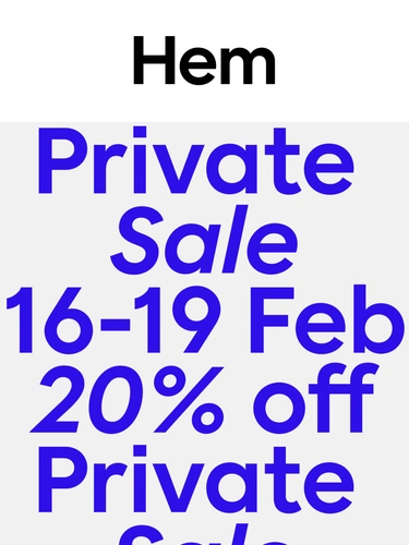 Hem Sale Announcement