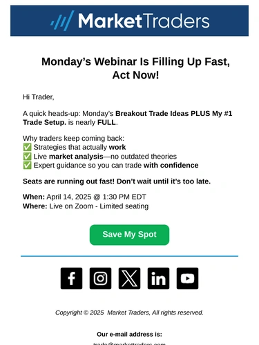 Market Traders Sale Announcement