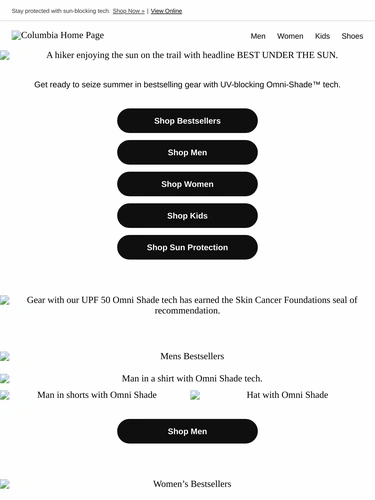 Columbia Sportswear Newsletter