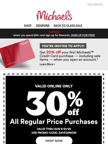 Michaels Sale Announcement