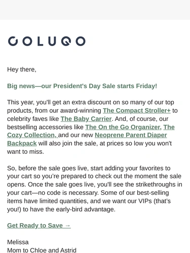 Colugo Sale Announcement