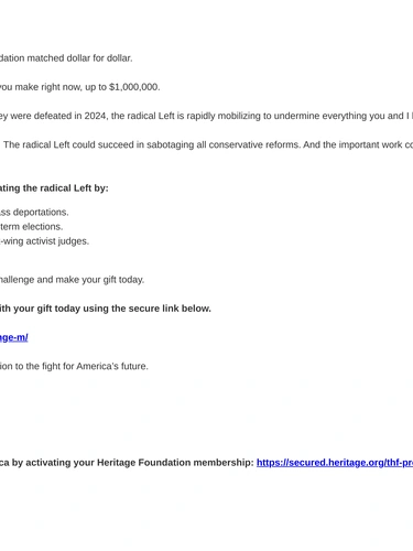 Heritage Foundation Newsletter