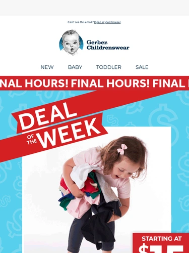 Gerber Childrenswear Sale Announcement