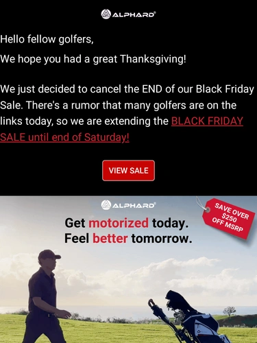 Alphard Golf Sale Announcement