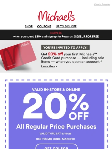 Michaels Sale Announcement