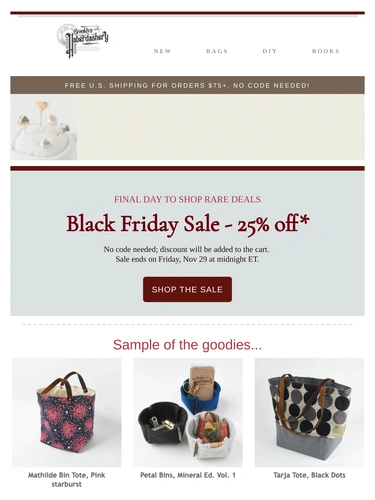 Brooklyn Haberdashery Sale Announcement