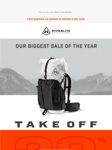 Hyperlite Mountain Gear Sale Announcement