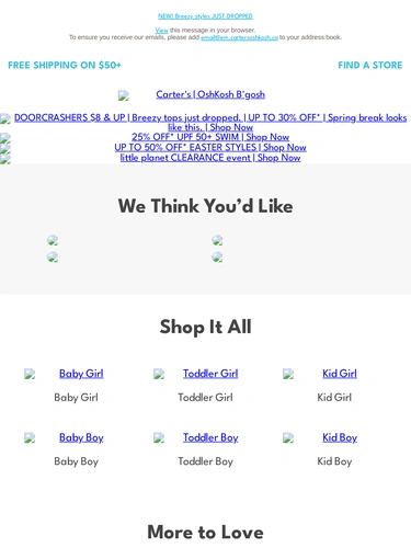 Carter's OshKosh Sale Announcement