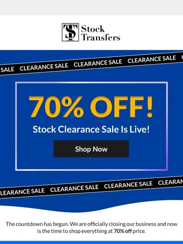 Stock Transfers Sale Announcement