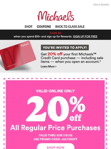 Michaels Sale Announcement