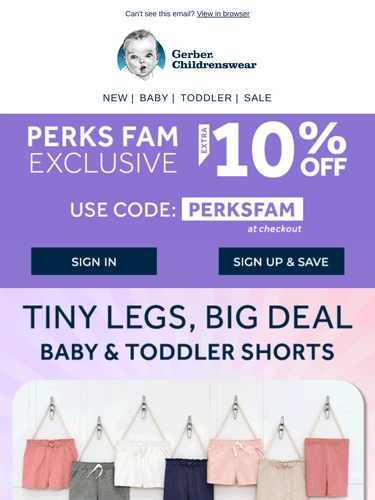Gerber Childrenswear Sale Announcement