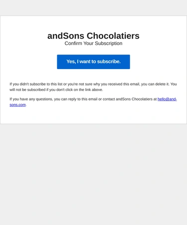 andSons Subscription Confirmation