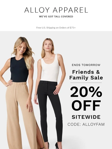 Alloy Apparel Sale Announcement