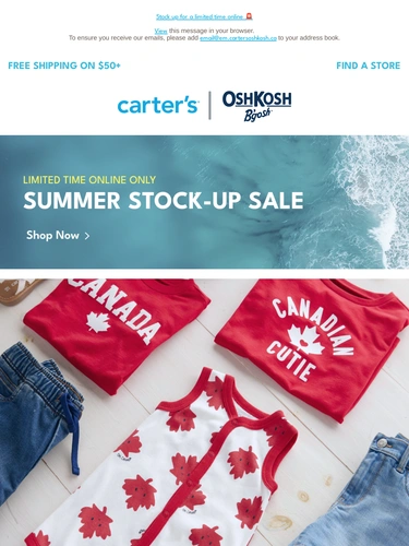 Carter's OshKosh Sale Announcement