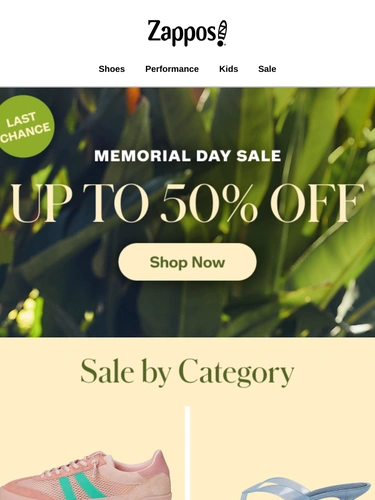 Zappos Sale Announcement