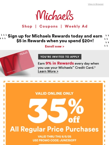 Michaels Sale Announcement